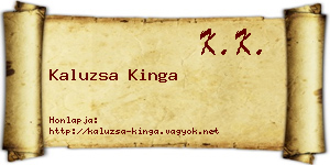 Kaluzsa Kinga névjegykártya