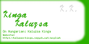 kinga kaluzsa business card